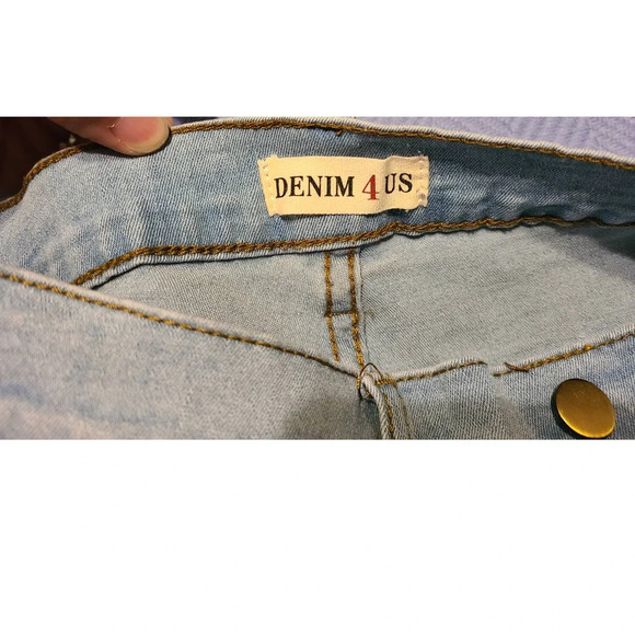 Denim 4 US Tapered Jeans Women's Size 13 Denim Cotton Blend Distressed (AA6) - Picture 4 of 7